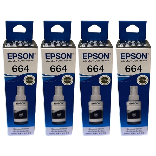 EPSON T664 T6641 黑色四瓶 T664100 原廠填充墨水 適用L120/L310/L360/L365/L485/L380/L550/L565/L1300