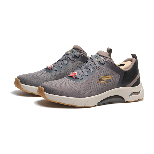 SKECHERS 慢跑鞋 灰卡其 Skech-Air Arch Fit 中底氣墊 膠底 男 232554TPBK