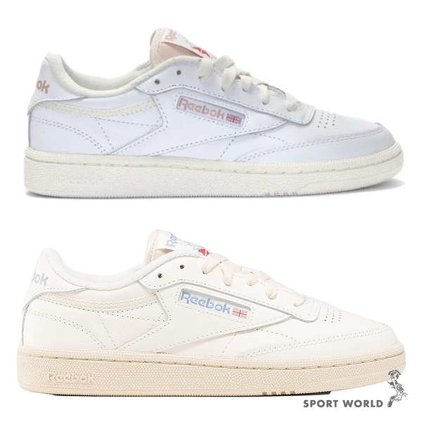 【下殺】Reebok 休閒鞋 女鞋 皮革 Club C 85 白粉/米白【運動世界】100074234/100074235