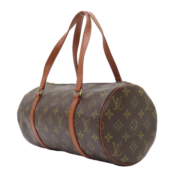 【二手名牌BRAND OFF】LOUIS VUITTON LV 路易威登 棕色 原花 紅皮 PVC塗層帆布 Papillon 30 圓筒包 product thumbnail 2