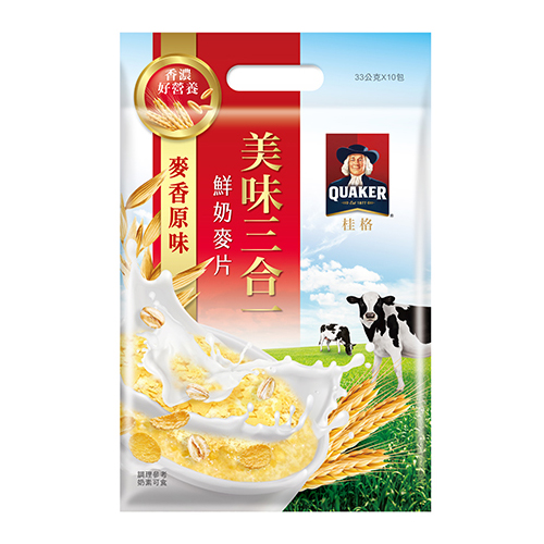 桂格 美味三合一麥香原味鮮奶麥片(33G/10入)【兩入組】【愛買】 product thumbnail 2