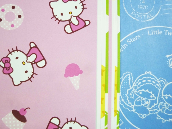 【震撼精品百貨】Hello Kitty 凱蒂貓~貼紙內頁-冰淇淋粉圖案【共1款】 product thumbnail 2