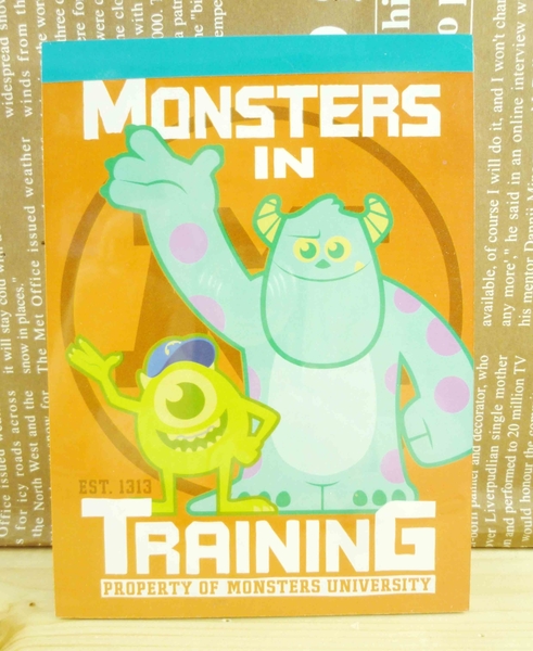 【震撼精品百貨】Monsters University_怪獸大學~便條本-大眼仔圖案-橘色 product thumbnail 2