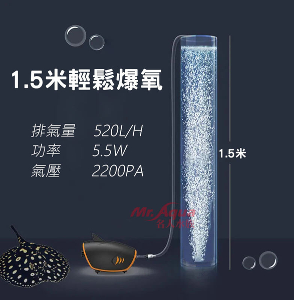 黑鯊負離子高效增氧打氣機-520L/H product thumbnail 5