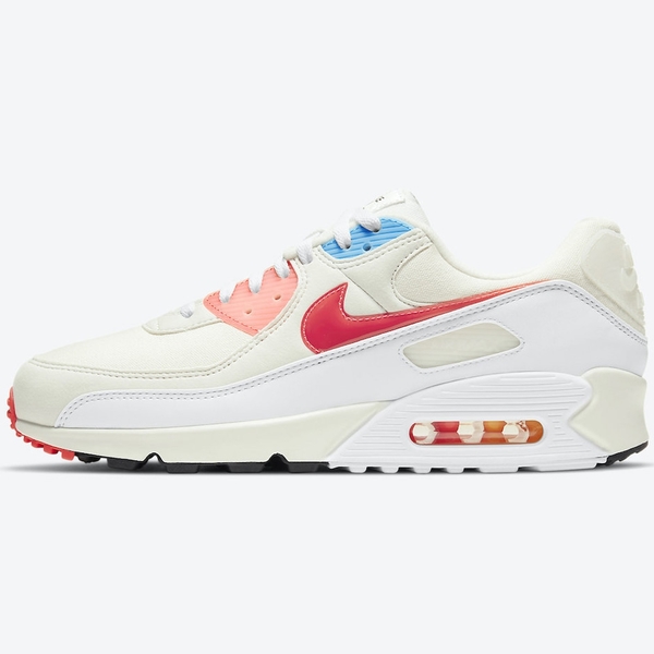 NIKE Air Max 90 男鞋 休閒 氣墊 色塊 復古 米白橘藍【運動世界】DD8496-161