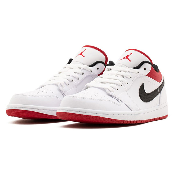 NIKE Air Jordan 1 Low 男鞋 休閒 AJ1 喬丹 皮革 白 紅【運動世界】553558-118 product thumbnail 3