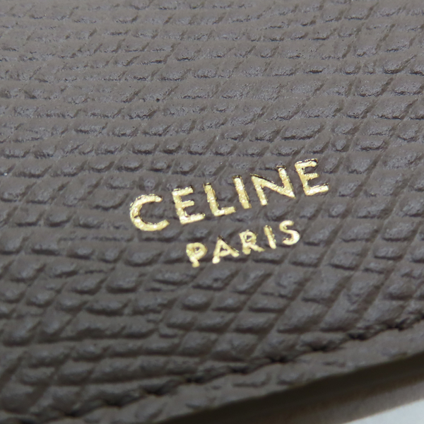 【二手名牌BRAND OFF】CELINE 賽琳 灰色 牛皮 名片夾 金扣 F-TG1139 product thumbnail 6