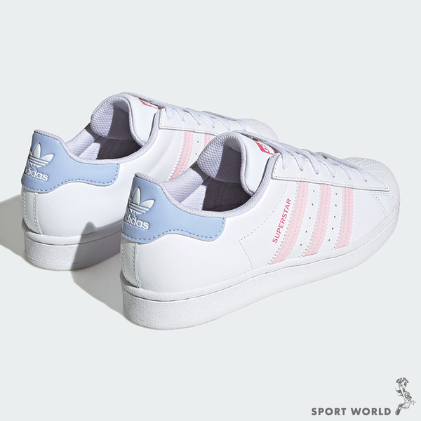 Adidas Superstar 女鞋 休閒鞋 貝殼頭 皮革 白粉【運動世界】HQ1906 product thumbnail 7