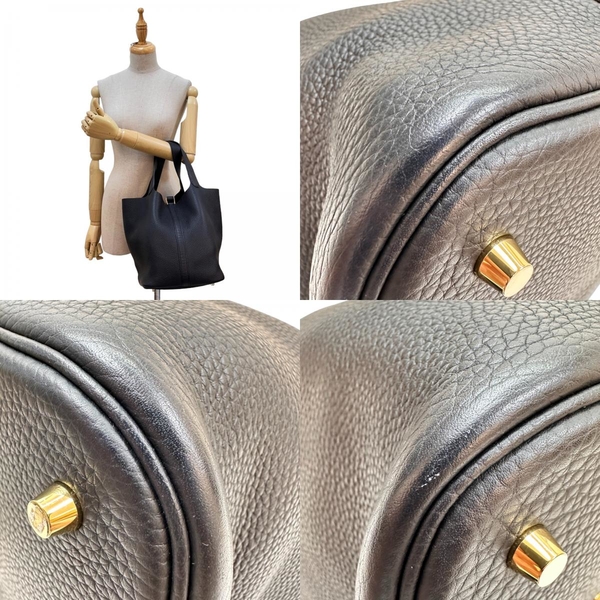 【二手名牌BRAND OFF】HERMES 愛馬仕 黑色 TC牛皮 Picotin 26 托特包 C刻 金扣 product thumbnail 9