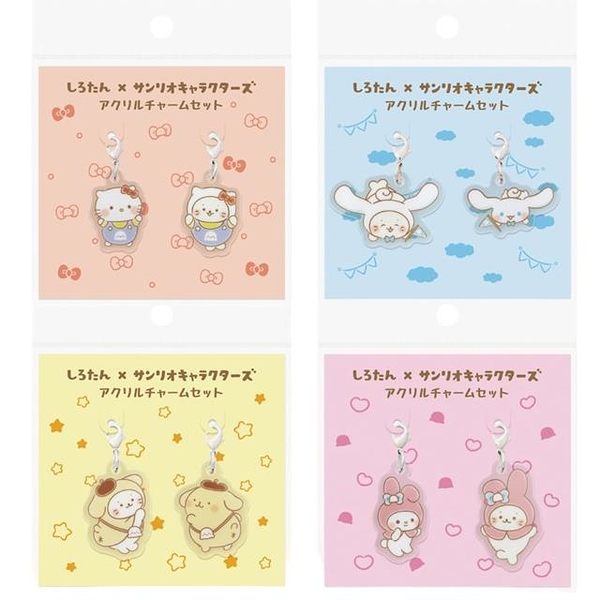 小禮堂 Sanrio x Sirotan 三麗鷗 x 海豹小白 壓克力鑰匙圈 Kitty 美樂蒂 布丁狗 大耳狗