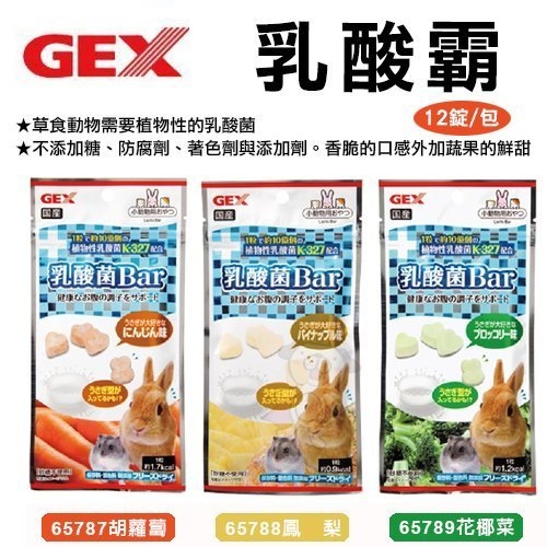 『寵喵樂旗艦店』日本GEX《乳酸霸-花椰菜｜鳳梨｜胡蘿蔔》12錠/包 草食小動物適用