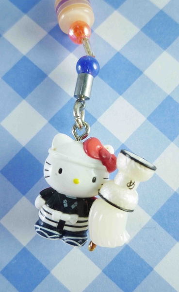 【震撼精品百貨】Hello Kitty 凱蒂貓~限定版手機吊飾-江戶火消黑