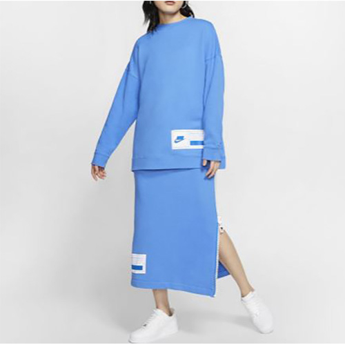 NIKE AS NSW CREW OVERSIZE 女裝 長袖 寬版 落肩 休閒 藍【運動世界】CT0877-402 product thumbnail 3