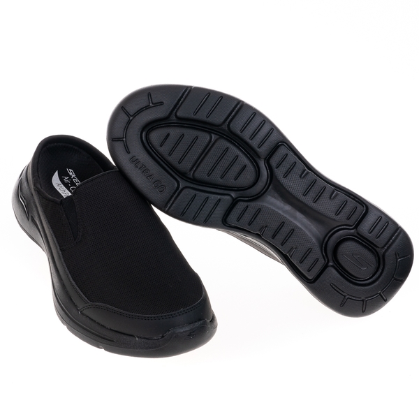 Skechers Go Walk Arch Fit-Leverage 懶人鞋 休閒鞋 男 黑 透氣 支撐 穆勒鞋 216253BBK product thumbnail 3
