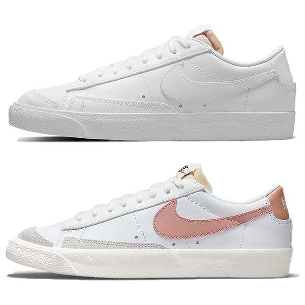 Nike 女鞋 休閒鞋 Blazer Low '77 復古 皮革 白粉橘/全白【運動世界】DC4769-109/DC4769-101 product thumbnail 2