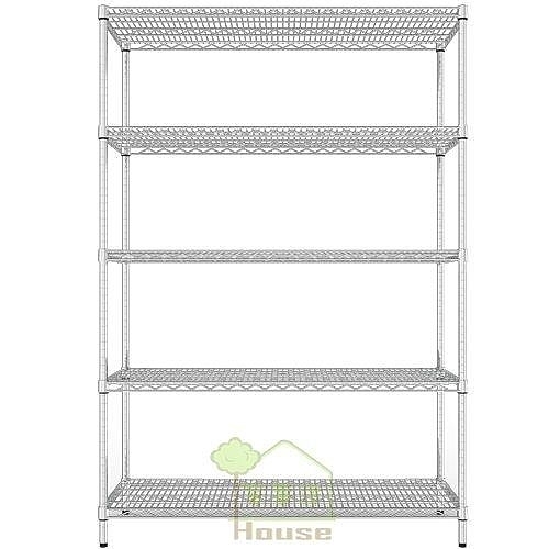[ 家事達] 鐵力士 五層鍍鉻層架 波浪架 超重網(150*60*高180CM) +