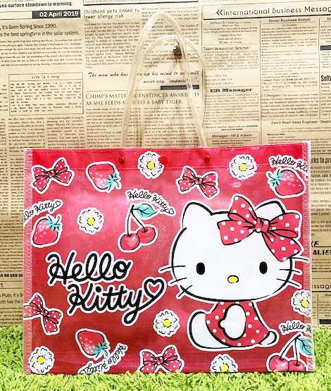 【震撼精品百貨】Hello Kitty 凱蒂貓~日本SANRIO三麗鷗KITTY塑膠袋/防水購物袋-櫻桃*21203