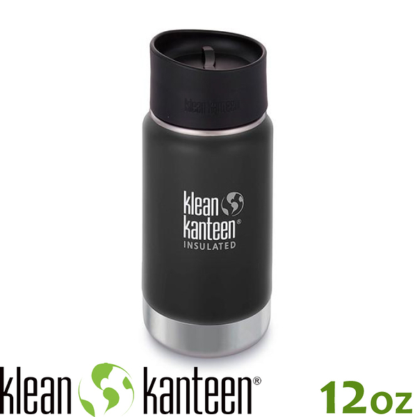 【KLEAN KANTEEN 美國 12盎K寬口保溫鋼瓶(54mm)《消光黑》】K12VWPCC/保溫杯/保溫瓶/咖啡瓶蓋