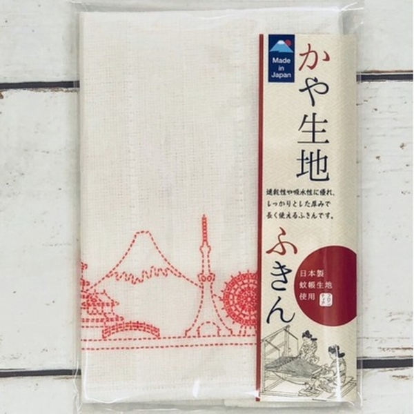 日本製 快乾超吸水抹布 30*30mm 富士山 櫻花 摩天輪 鐵塔 蚊帳材質 吸水性佳 不易變形 抹布 富士山 product thumbnail 3