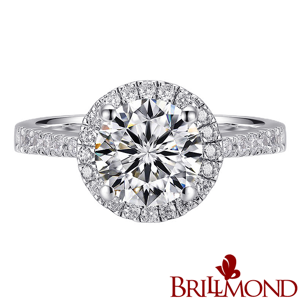 【BRILLMOND JEWELRY】GIA 1克拉E/VS1 3EX NONE鉑金環繞鑽戒(E/VS1 3EX NONE PT950鉑金台)