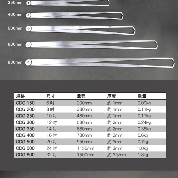 直徑量測 內外卡 圓柱體外逕 內外卡鉗 外卡鉗 內卡鉗 內外卡規 卡鉗尺 彎腿式卡規 MIT-ODG250 product thumbnail 3