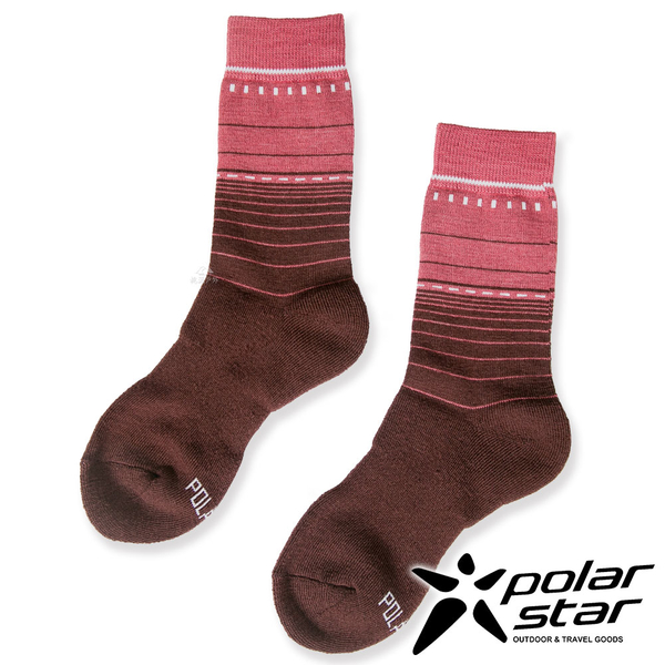 【PolarStar】美麗諾羊毛保暖襪『深粉紅』P21634 露營.戶外.登山.保暖襪.彈性襪.休閒襪.襪子