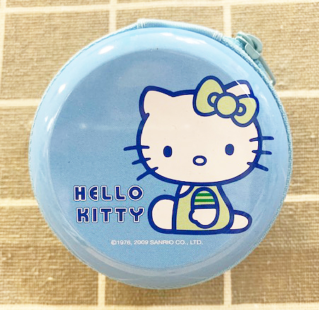 【震撼精品百貨】Hello Kitty_凱蒂貓-三麗鷗 Hello Kitty日本SANRIO三麗鷗KITTY圓形零錢包-鐵藍*23624