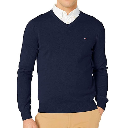 tommy hilfiger long sleeve v neck