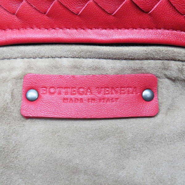 【二手名牌BRAND OFF】BOTTEGA VENETA BV 寶緹嘉 紅色 羊皮 編織 肩背包 (開口處皮革破損) product thumbnail 6