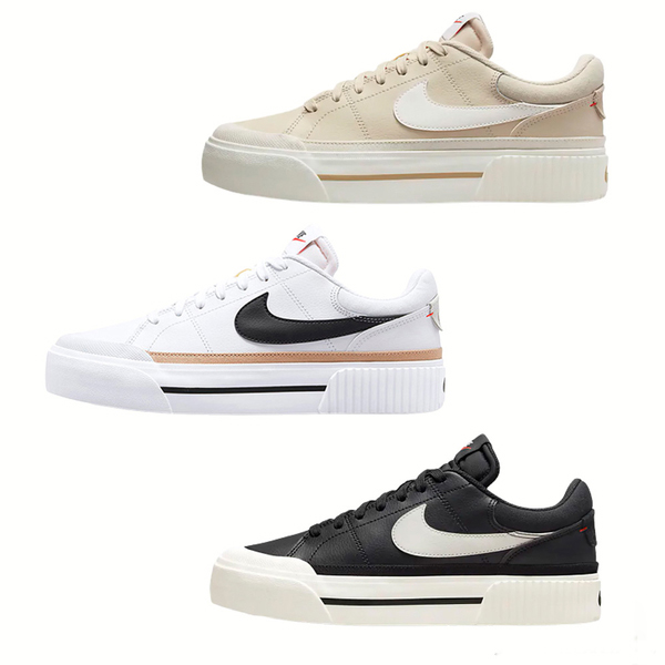 【現貨】NIKE COURT LEGACY 女 休閒 厚底 復古 奶茶DM7590-200/白DM7590-100/黑DM7590-001 product thumbnail 2