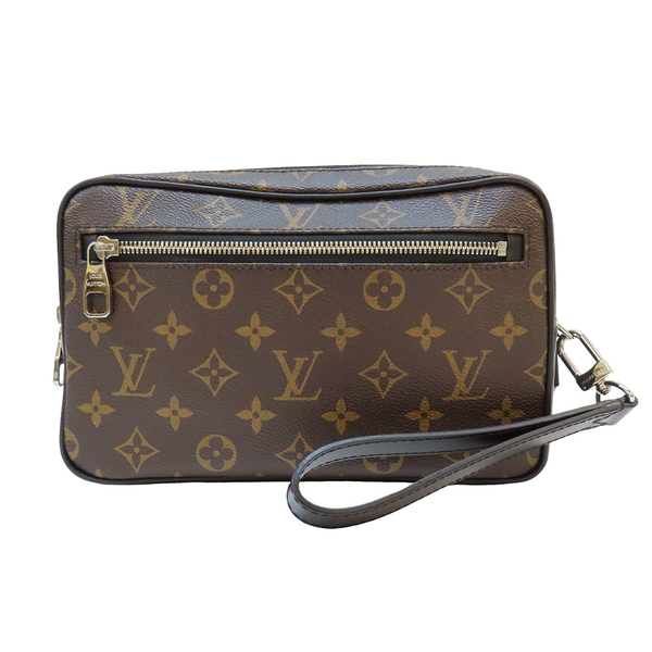 【二手名牌BRAND OFF】LOUIS VUITTON LV 路易威登 棕色 原花 PVC塗層帆布 Pochette Kasai 手提包 M42838