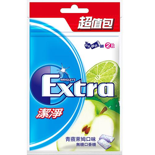 Extra潔淨無糖口香糖起值包-青蘋萊姆口味62g【兩入組】【愛買】 product thumbnail 2