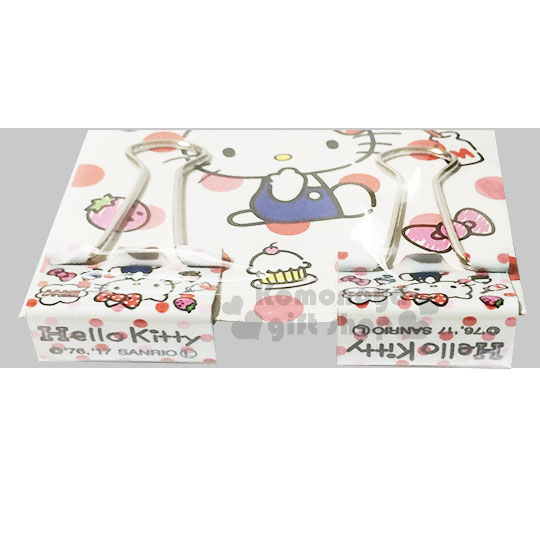 小禮堂 Hello Kitty 鐵製長尾夾組《3入.白.點點》燕尾夾.夾子.銅板小物 4904555-053275 product thumbnail 2