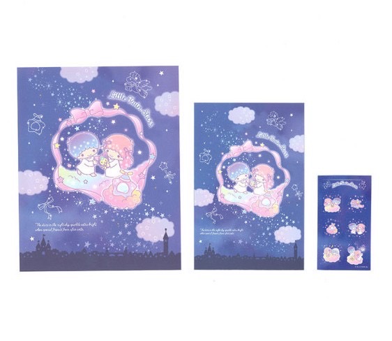 【震撼精品百貨】Little Twin Stars KiKi&LaLa 雙子星~日本Sanrio三麗鷗 雙子星信紙組-星空*40851 product thumbnail 3
