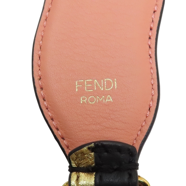 【二手名牌BRAND OFF】FENDI 芬迪 金色 牛皮 條紋 Wave Stripe Strap You 肩背帶 product thumbnail 4