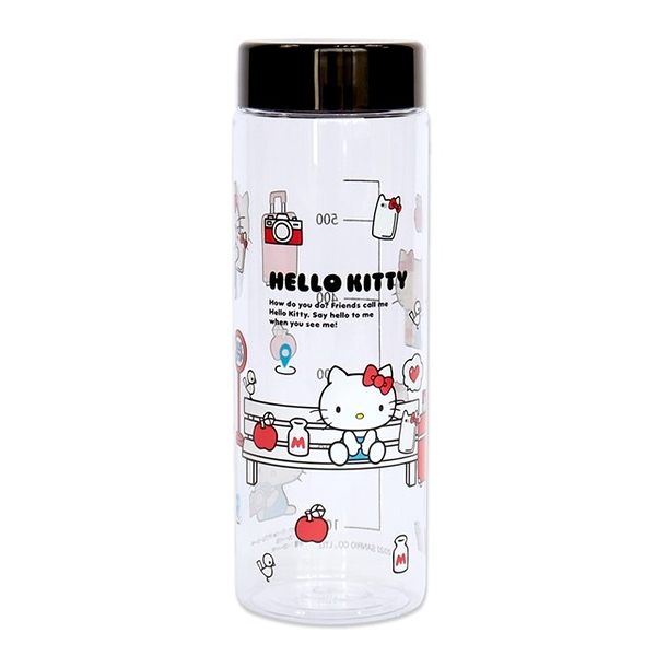 小禮堂 Hello Kitty 透明隨身冷水瓶 600ml (巴士站款) 4710891-161150