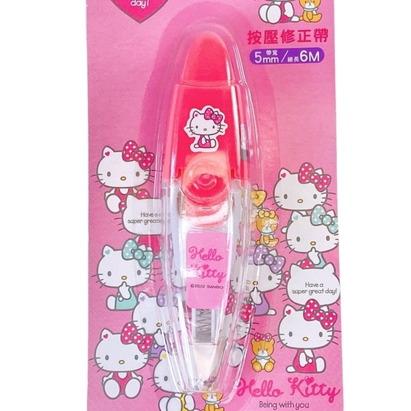 小禮堂 Hello Kitty 按壓式立可帶 粉/紅 (2款隨機) 4713791-955140 product thumbnail 2