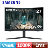 SAMSUNG三星 27型 Odyssey G6 1000R 曲面電競螢幕 S27BG650EC