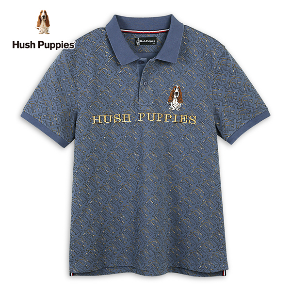 Hush Puppies POLO衫 男裝滿版HP刺繡狗短袖POLO衫