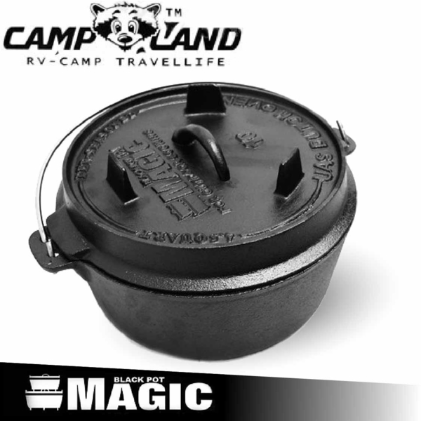 【CAMP LAND 12吋荷蘭鍋 (鍋蓋三立腳)】 RV-IRON509N/荷蘭鍋/鑄鐵鍋/平底鍋/煎鍋/烤盤