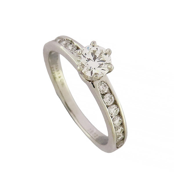 【二手名牌BRAND OFF】Tiffany & Co 蒂芬妮 Tiffany Setting 0.32CT 鑽石 PT950 半環鑲鑽 鉑金戒指 product thumbnail 2