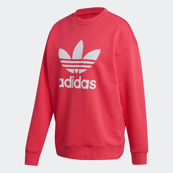 Adidas Originals TREFOIL CREW 女裝 長袖 大學T 純棉 羅紋袖口 桃紅【運動世界】GD2436 product thumbnail 2