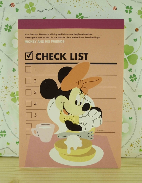 【震撼精品百貨】Micky Mouse_米奇/米妮 ~便條本/筆記本-米妮下午茶圖案-粉色底