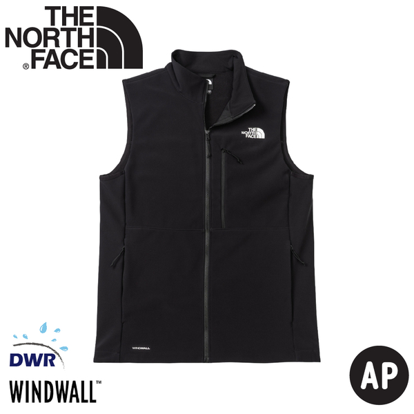 【The North Face 男 防風軟殼保暖背心《黑》】83U2/防風防潑水舒適保暖背心