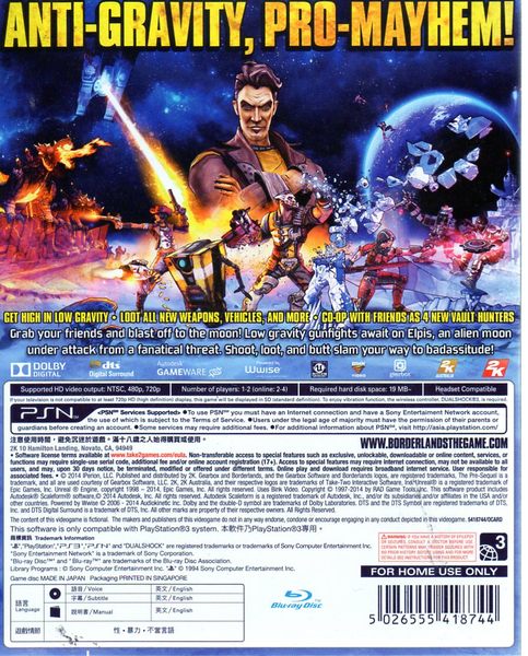 Ps3遊戲邊緣禁地續集前傳borderlands The Pre Sequel 英文版 玩樂小熊 玩樂小熊數位購物網 Yahoo奇摩超級商城