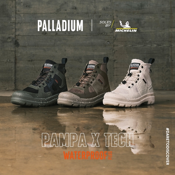 PALLADIUM PAMPA TECH EXP WP+ 米其林科技 聯名款 橘標 防水休閒靴 男 74067-309 綠黑 product thumbnail 2