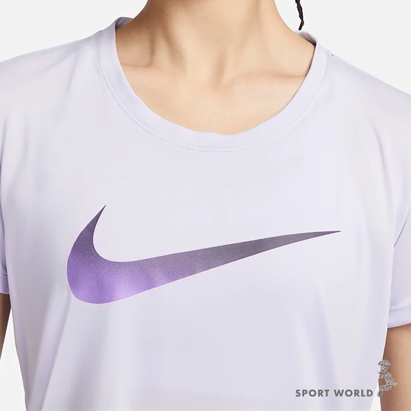 Nike 女短袖上衣 排汗 白/紫【運動世界】DX1026-100/DX1026-536 product thumbnail 9