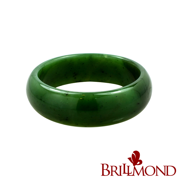 【BRILLMOND】天然碧玉寬版滿綠手鐲(18MM-20MM)