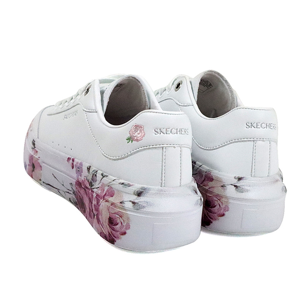 SKECHERS COURT CLASSICS 休閒鞋 女鞋 白/粉紅 花卉 185062WHT no772 product thumbnail 3