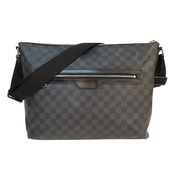 【二手名牌BRAND OFF】LOUIS VUITTON LV 路易威登 黑色 棋盤格帆布 經典 Damier Graphite 梯型肩背包 N41106